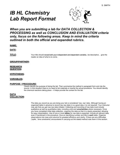 ib chemistry lab report example
